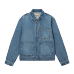 Stussy Marque Zipper Arbeits Blau Jacke